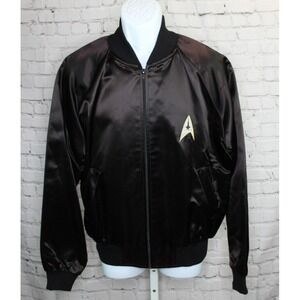 Vintage 1991 Star Trek 25th Anniversary Satin Bomber Jacket Large COLLECTOR ITEM